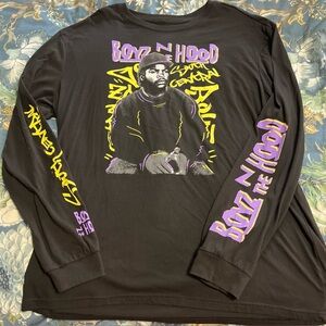 Boyz N The Hood Ice Cube Graphic Black Long Sleeve Shirt Size XL Rap Tee Urban